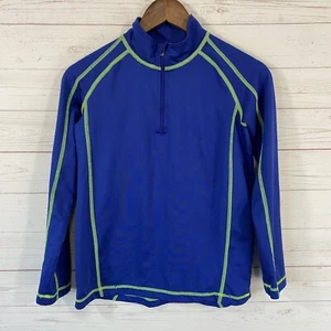 L.L. Bean Youth 1/4 Zip Pullover Shirt XL/18 Blue Long Sleeve Mock Collar  - Picture 1 of 5