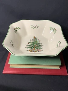 Spode Christmas Tree 9 1/2" Square Salad Serving Bowl - Picture 1 of 11