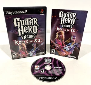 GUITAR HERO ENCORE ROCKS THE 80s PS2 SONY PLAYSTATION 2 COMPLETE SET ACTIVISION - Picture 1 of 4
