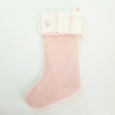 Medias de Navidad Rachel Ashwell Simply Shabby Rosa Terciopelo Rubor Belleza Foto 1 de 3