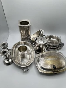 Vintage versilbertes Geschirrset - 10 Teile - elegantes klassisches Design - Bild 1 von 4