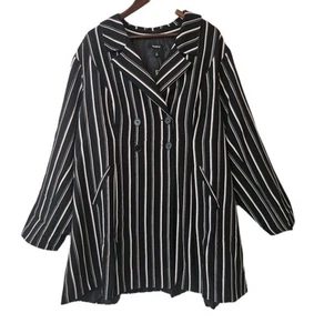 NEW Torrid women's Twill A Line Trench Coat Striped Jacket Lined Size 6X  - Picture 1 of 18