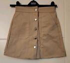 Beigr Silver Button Mini A Line Skirt Elasticated Waist 2 Pockets Size Small