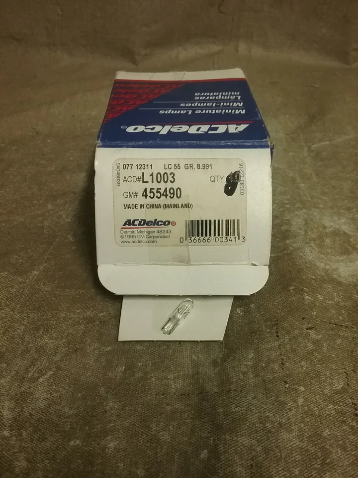 L1003 ACDelco Miniatura Lámpara Bombilla - GM Parte No. 455490 Foto 1 de 2