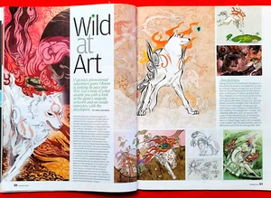 RARE! 2008 OKAMI Capcom Video Game = 2pg Promo Art Print AD / Poster - Picture 1 of 1