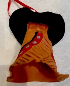 Handmade Ceramic Clay Ornament Unique Art; Man with Sombrero, Signed '99 - Picture 1 of 4