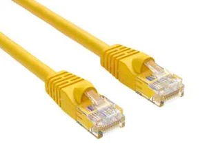 Cat5e UTP Snagless Patch Cable, Yellow - 1/2/3/5/7/10/14/15/25/35/50/75/100 ft - Afbeelding 1 van 1