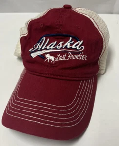 Alaska Last Frontier Red Trucker SnapBack Hat Cap Prairie Mountain  Clean! - Picture 1 of 7