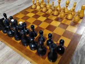 Vintage Chess Wooden Handwork Antiques 40 x40cm.Soviet USSR Classic Exclusive - Picture 1 of 12
