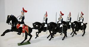 BRITAINS Toy Lead Mounted Horse Guards Officer on Rearing Horse Tin Swords. 1935