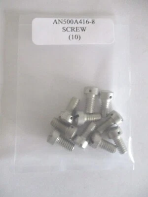 AERONAUTICAL STANDARDS AN500A416-8 Fillister Head Screw 1/4-20 x 1/2" Slotted Drilled Steel - Lot of 10