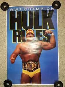 Hulk Hogan Hulk Rules 1989 WWF Champion poster Rolled.