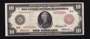 US 1914 $10 FRN St. Louis District Red Seal FR 899b F-VF (040) - Picture 1 of 2