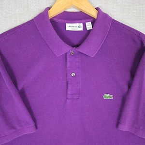 LACOSTE Mens Thin Cotton Polo Shirt Lavender Size 2XL Short Sleeves Golf Purple - Picture 1 of 12