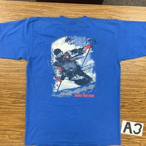 Vintage 90s Men’s Large Marlboro Ski Adventure Shirt Single Stitch Pocket Tee - Bild 1 von 10