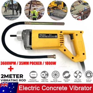 1800W  Electric Concrete Vibrator 3600VPM 35mm Needle 2m Hose Cement Construct - Picture 1 of 12