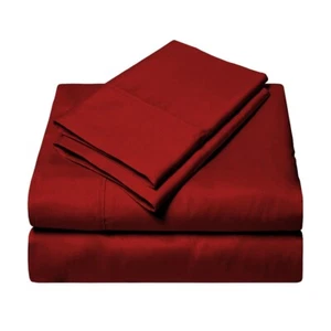1000TC Egyptian cotton Burgundy Solid 8,10,12,15, Inch Deep Pocket Bedding Items - Picture 1 of 7