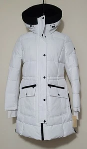 Michael Kors White Winter Jacket Hooded Coat Size M - Picture 1 of 7