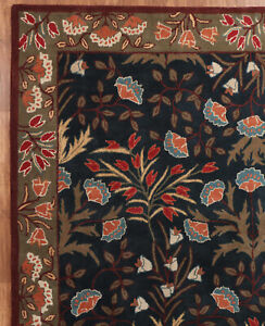 New Hand Made Blue Floral Oriental Handmade Wool  Area RUG & Carpet