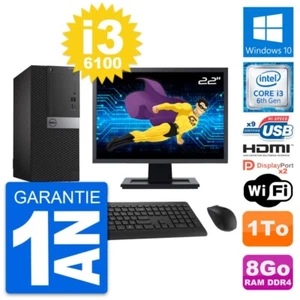 PC tour DELL 7050 Bildschirm 22 " Core i3-6100 RAM 8Go Disc 1To HDMI Windows 10 - Bild 1 von 8
