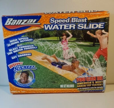 Tobogán acuático Banzai Speed Blast acción de alta velocidad 16 pies L x 28" W Foto 1 de 2