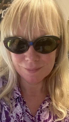 Vintage 60s Ray-Ban Bewitching Oval Sunglasses, RARE black w/ rainbow B&L - Image 1 of 4