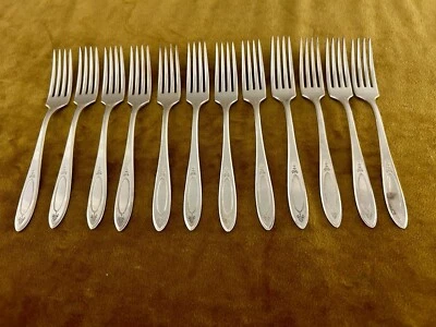 (12) Oneida Community Silverplate 1917 Adam Dinner Forks  7 3/4” - Image 1 of 3