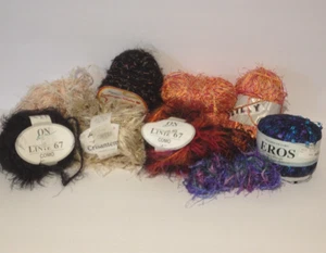 Lot Eyelash Novelty YARN Italy German Mohair 1 LB + Poly Multi-Color MIX - Picture 1 of 22