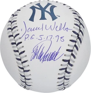 David Wells & Jorge Posada Yankees Signed Team Laces Baseball w/Insc - LE 10/10 - Picture 1 of 4