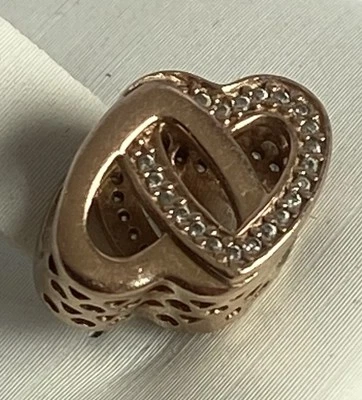 Pandora Rose Collection Entwined Hearts 781880CZ Rose Gold Plated ALE R - image 1 of 4