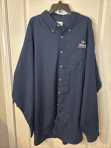 Allstate Employee 5 XLT Blue Long Sleeve Shirt Button Down Pocket Embroidered - Picture 1 of 11