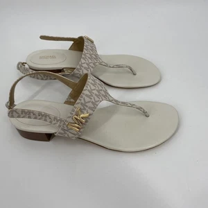 Sandali Michael Kors beige e oro con logo taglia 11 - Foto 1 di 4