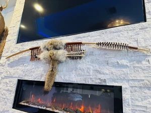 Native American Indian Coyote Hickory Bow Arrow By Enrolled Memb Of Cherokee 68” - Picture 1 of 5