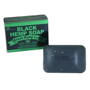 Black Hemp Soap with Shea And Cocoa Oil And Sativa 5oz Great For Inflammation  - Picture 1 of 2