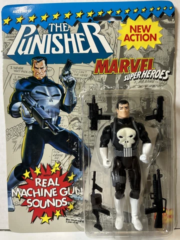 Marvel Super Heroes The Punisher Action Figure w/ Machine Gun 1991 ToyBiz Cover