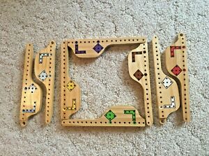 8   PLAYER PEGS & JOKERS GAME w/ 4 DECKS of POKER  CARDS  12 in. Select Pine