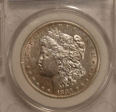 1883-S MORGAN SILVER DOLLAR  -  Much better date -  AU+ DETAILS - Image 1 of 4