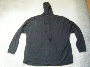 M&S ~ Ladies Black "Zip Up" Hooded Cardigan ~ Size XL - Picture 1 of 4