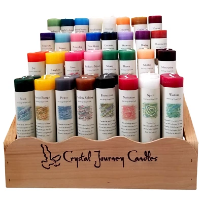 Vela Pilar Crystal Journey Herbal Magic Reiki Cargada 7", Velas Hechas en EE. UU. Foto 1 de 2