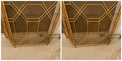 DOIS UPSCALE MODERNOS ROSEN XXL 53" TELA DE LAREIRA DE FERRO DOURADO ENVELHECIDO 18707 - Imagem 1 de 4