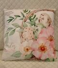 New 18” x 18” Happy Easter Throw Pillow Easter Eggs Basket Flowers New Complete!