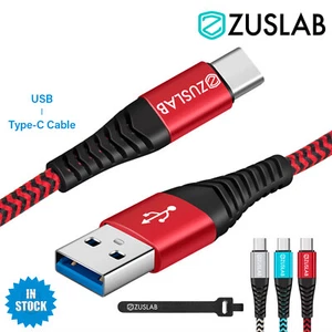ZUSLAB USB Type C 3A Charger Charging Data Nylon Cable For Samsung Huawei Google - Picture 1 of 10