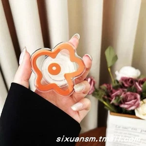 Orange Flower Pop Collapsible PopGrip Universal Stand for Phones and Tablets - Picture 1 of 9