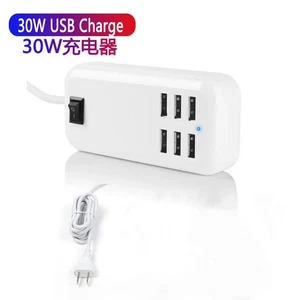 6-Port USB Charger 30W 6USB Row Plug Fast Charging Station Adapter US/EU Plug - Photo 1 sur 9