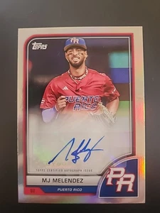 2023 Topps Clásico Mundial de Béisbol CMB Puerto Rico Automático MJ Meléndez #AV-MME RARO - Imagen 1 de 5