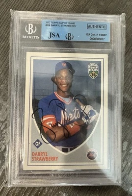 DARRYL STRAWBERRYAuto BGS AUTHENTIC2002 TOPPS '86SUPER TEAMS AUTO-NY METS - Image 1 of 2