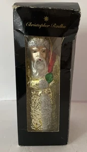 Vintage Christopher Radko Ornament 9" mundgeblasenes Glas Originalkarton alte Welt Weihnachtsmann - Bild 1 von 15