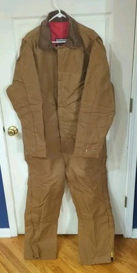 Vtg Walls Blizzard-Pruf Coveralls Men 2XL Brown Canvas Quilt Lined New - Image 1 of 4