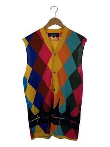 COMME des GARCONS HOMME PLUS 23ss ad2022 Harlequin Check Knit Vest L Wool Multi - Picture 1 of 4