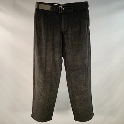 Pantalones informales ARMANI COLLEZIONI talla 34 de terciopelo negro con cinturón Foto 1 de 4